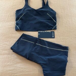 Lululemon Athletica Black Sports Bra and Leggings Set